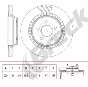 Тормозной диск BRECK BR 422 VH100